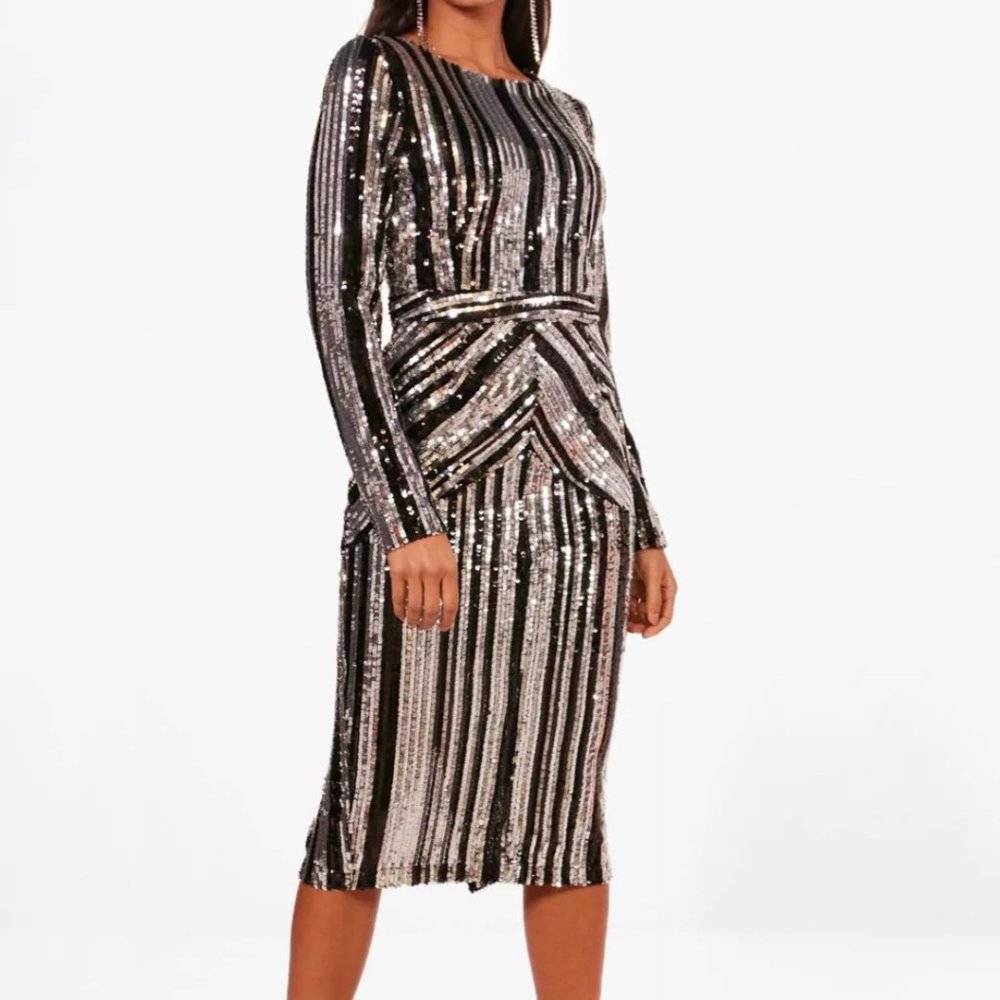 Stripe Sequin Dress